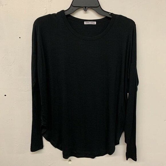 Sweet Romeo Womens Black Thumbhole Long Sleeve Stretch Jersey Top - Picture 2 of 5